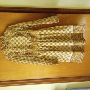 Vintage Tan and Gold Dress